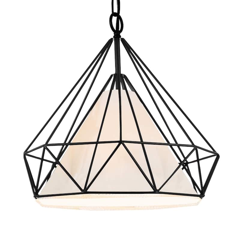 Diamond 1 Light Down Pendant With Black Finish