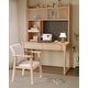preview thumbnail 2 of 8, Kids Study Desk with Hutch,Student Writing Desk Workstation, Natural,Ash Wood Desk+Chair