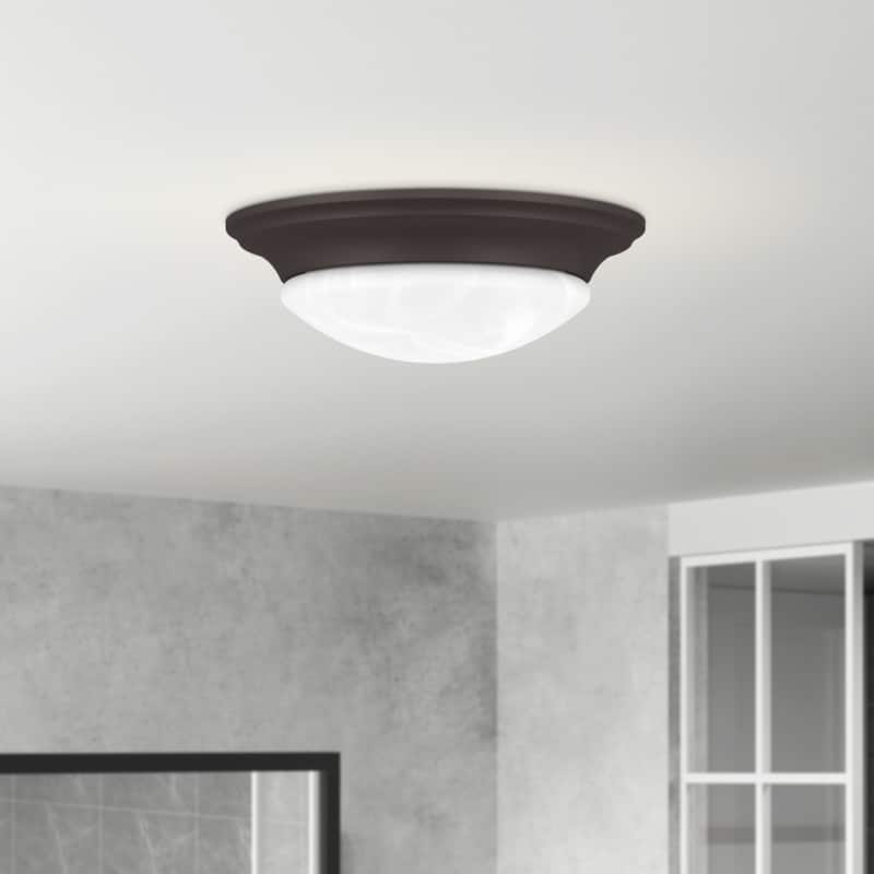 Livex Lighting 2 Light Bronze Ceiling Mount, 7303-07 - 14"Dia. x 4.75"H