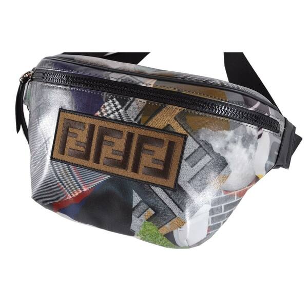 Shop Fendi 7va434 Multicolor Coated Canvas Mania Belt Fanny Waist