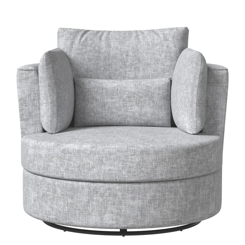Chenille Swivel 34.7" Wide Soft Modern Upholstered Accent Chair