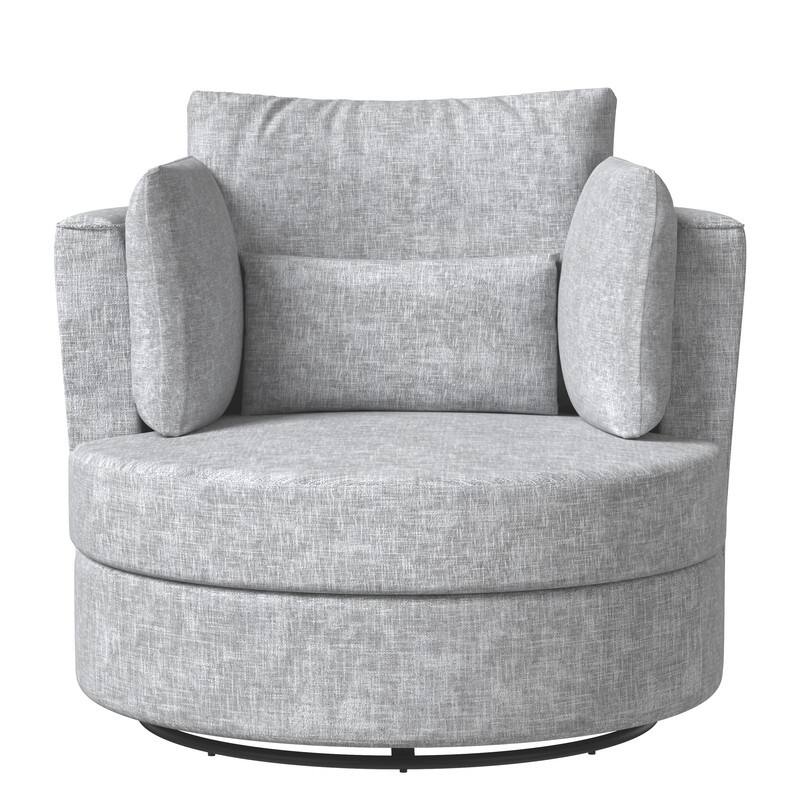 Swivel 34.7" Wide Comfortable Chenille Accent Chair (Set of 2)