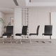 preview thumbnail 33 of 40, Modern Dining Chairs, PU Faux Leather High Back Upholstered Side Chair with C-shaped Tube Plating Metal Legs(Set of 4)
