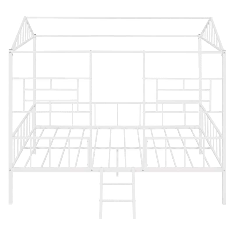 Metal House Bed Frame with Slatted Support