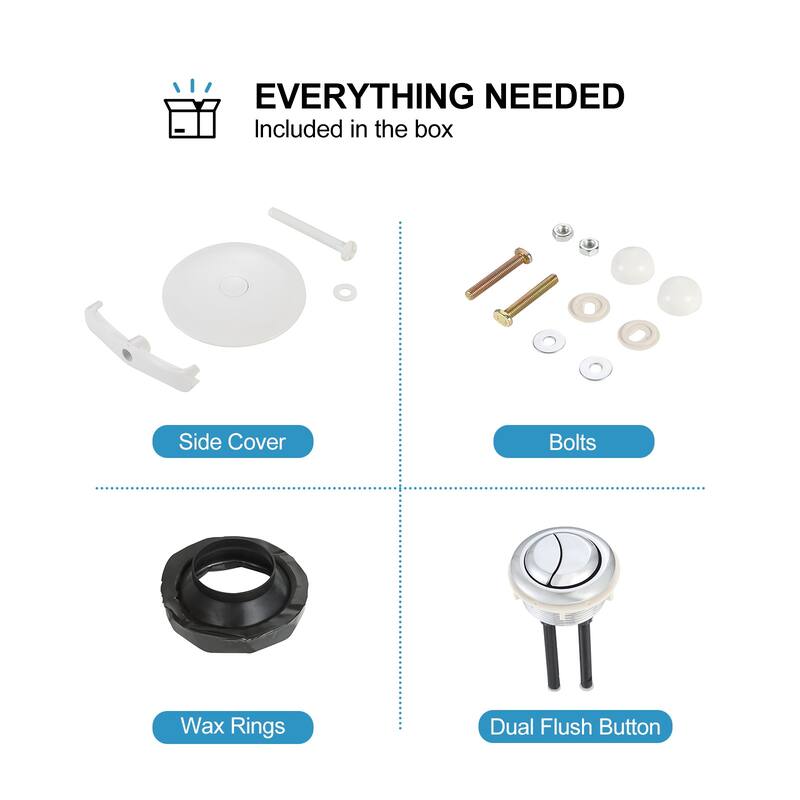 HOROW One-piece 0.8 GPF/1.28 GPF High Efficiency Dual Flush Elongated Toilet in. White Soft-Close Seat Included ADA Height