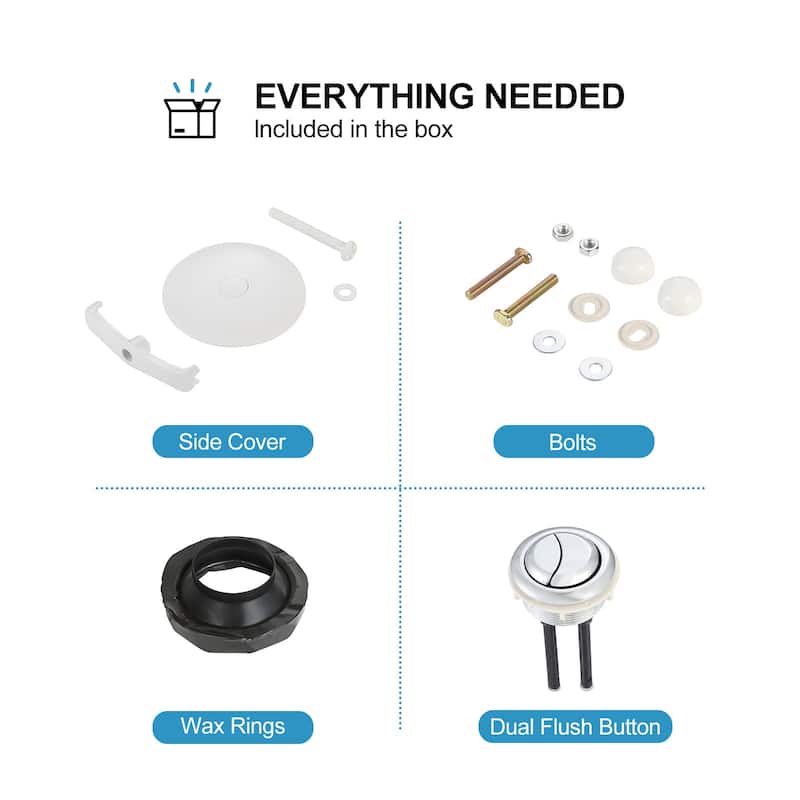 HOROW 1 Piece High Efficiency Dual Flush Elongated Toilet White Soft Close Seat ADA Height - N/A