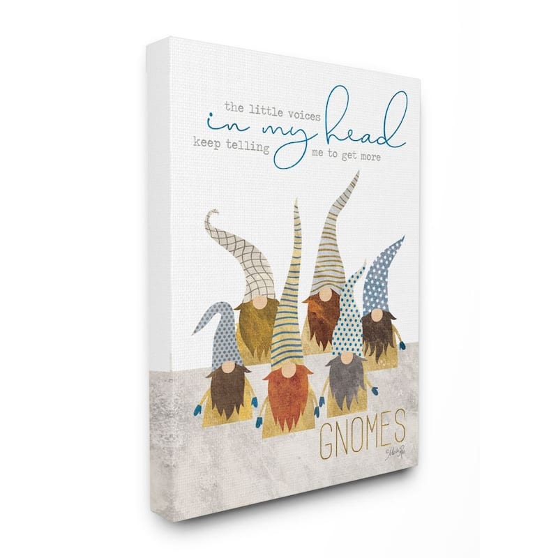 Stupell Voices Inside My Head Home Gardener Gnome Quote Canvas Wall Art - Multi-Color - 16 x 20