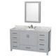 Option Gray, White Carrara Marble Top, Chrome Trim