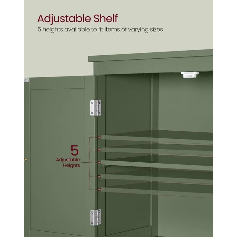 Modern Tall Freestanding Bathroom Storage Cabinet with 2 Drawers and Adjustable Shelf - 11.8"D x 23.6"W x 43.3"H