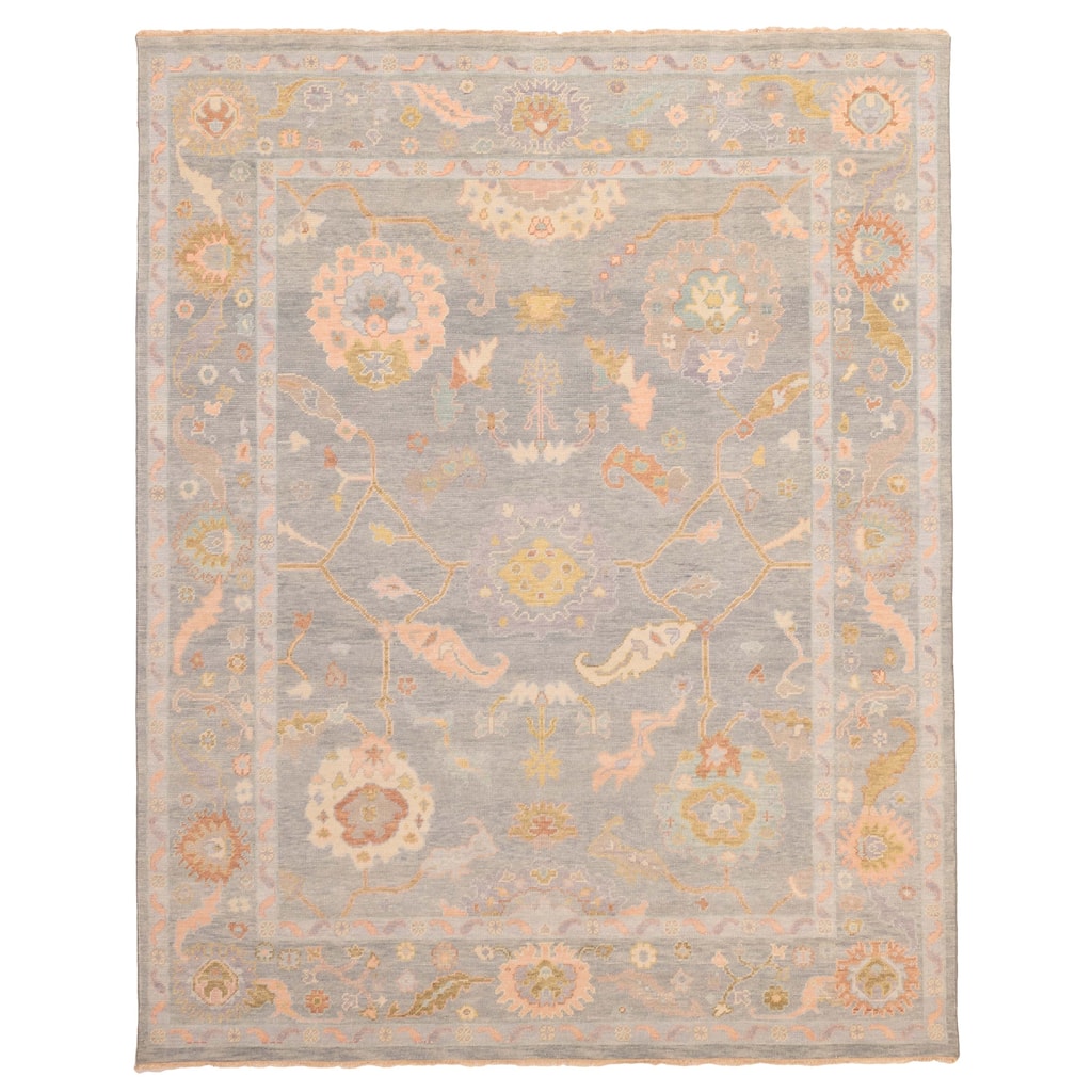 ECARPETGALLERY Hand-knotted Modern Oushak Sage Wool Rug - 7'11 x 10'0