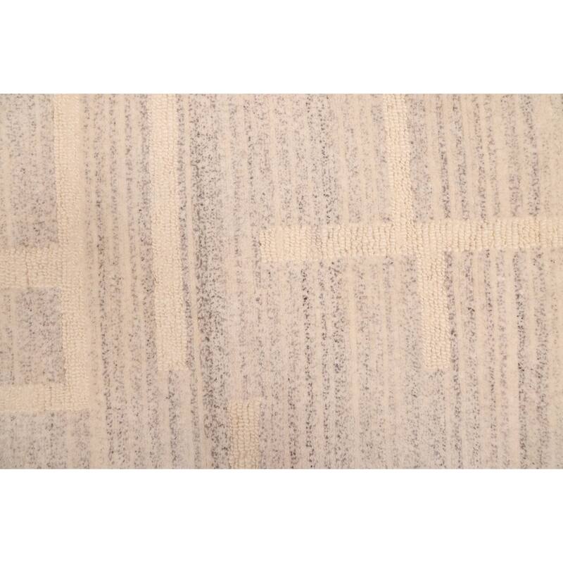 ECARPETGALLERY Hand-knotted Opulence Light Grey Wool Rug - 8'0 x 9'10