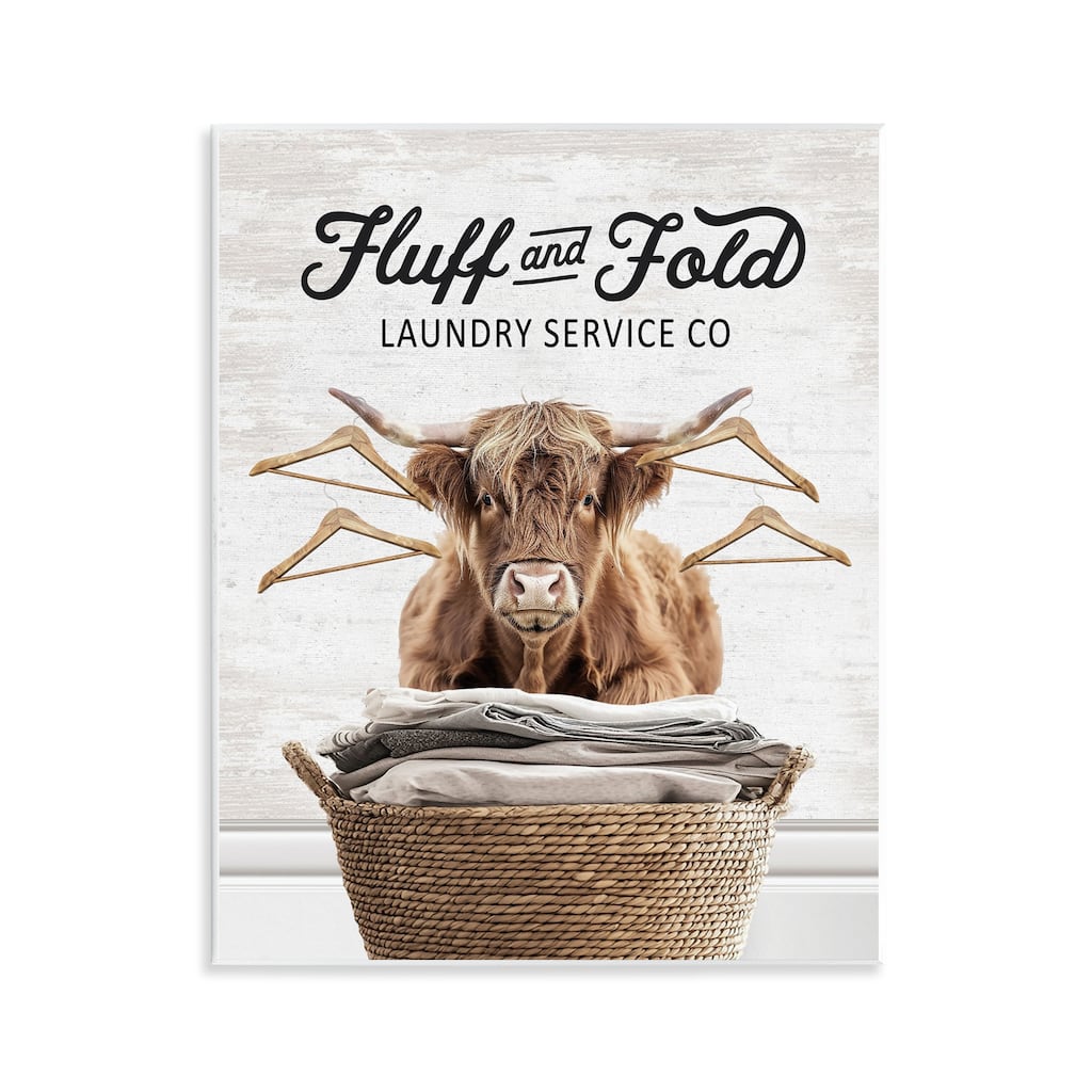 Stupell Vintage Fluff & Fold Cattle Wall Plaque Art Design By Lettered and Lined