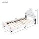 preview thumbnail 3 of 5, Pink+White Twin Size Upholstered Platform Bed, Cartoon Headboard & Footboard, Sturdy Construction