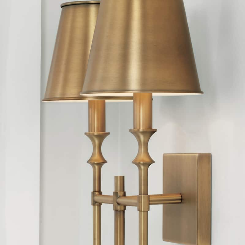 Whitney 2-light Aged Brass Wall Sconce - Aged Brass