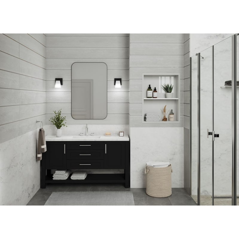Tanner Collection One-Light Matte Black Transitional Vanity Light - 5.12 in x 6.75 in x 7.12 in