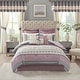 preview thumbnail 21 of 37, Madison Park Essentials Katarina 24-Piece Complete Bedroom Set (Window Panels and Sheet Set Included) Purple - California King
