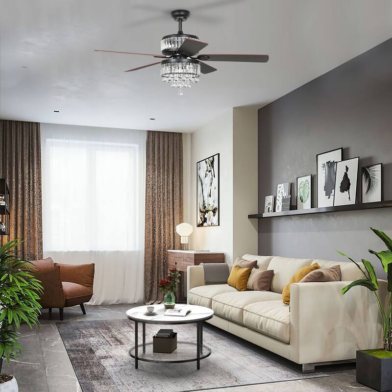 52" Moasis Dual-Sided Chandelier Ceiling Fan - 5 Blades - Includes Remote - 52