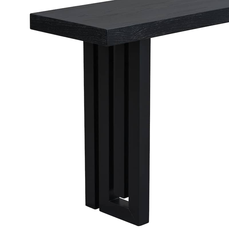 Oak Veneer Console Table, Rectangular Sofa Table Modern Hallway Tables