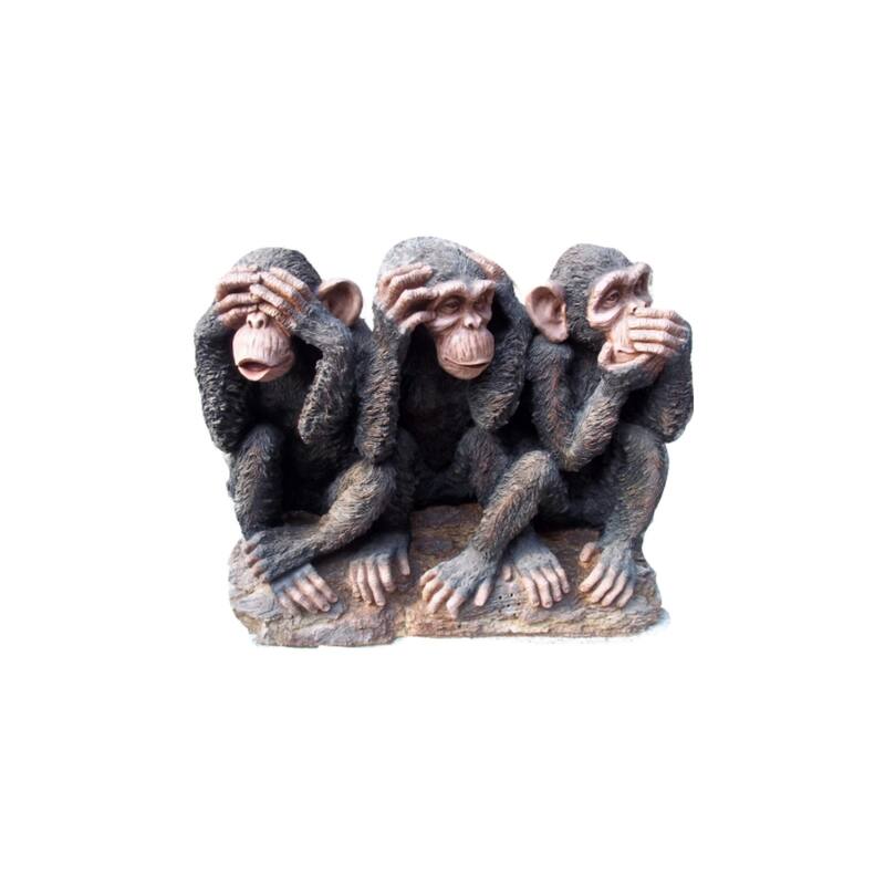 16" Three Wise Monkeys Outdoor Garden Statue