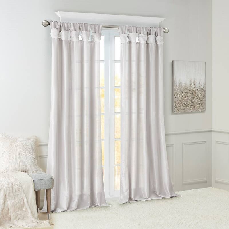 Twist Tab Lined Window Curtain Panel 50x108"