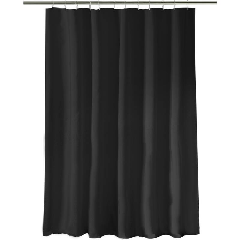 Heavy Shower Curtain Liner, 12 Rust Resistant Metal Grommets, Black