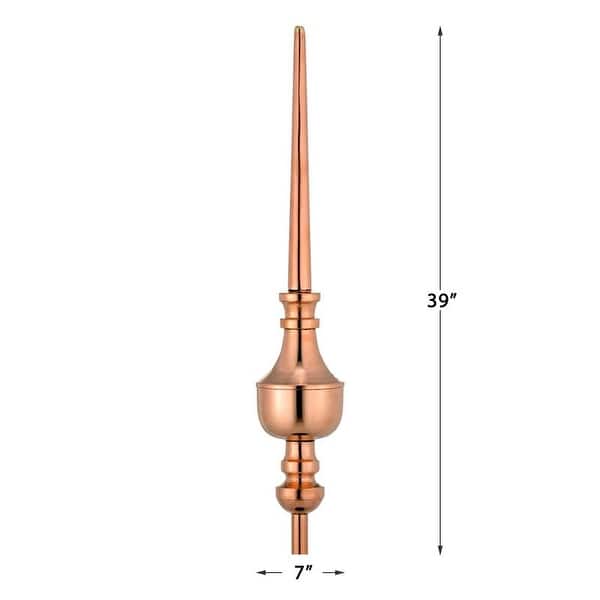 dimension image slide 0 of 2, Victoria Polished Copper Roof Finial