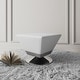 preview thumbnail 1 of 15, Manhattan Comfort Diamond Polished Chrome Swivel Ottoman