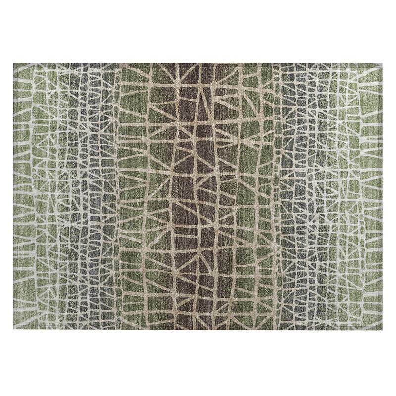 Machine Washable Indoor/ Outdoor Boho Global Chantille Rug