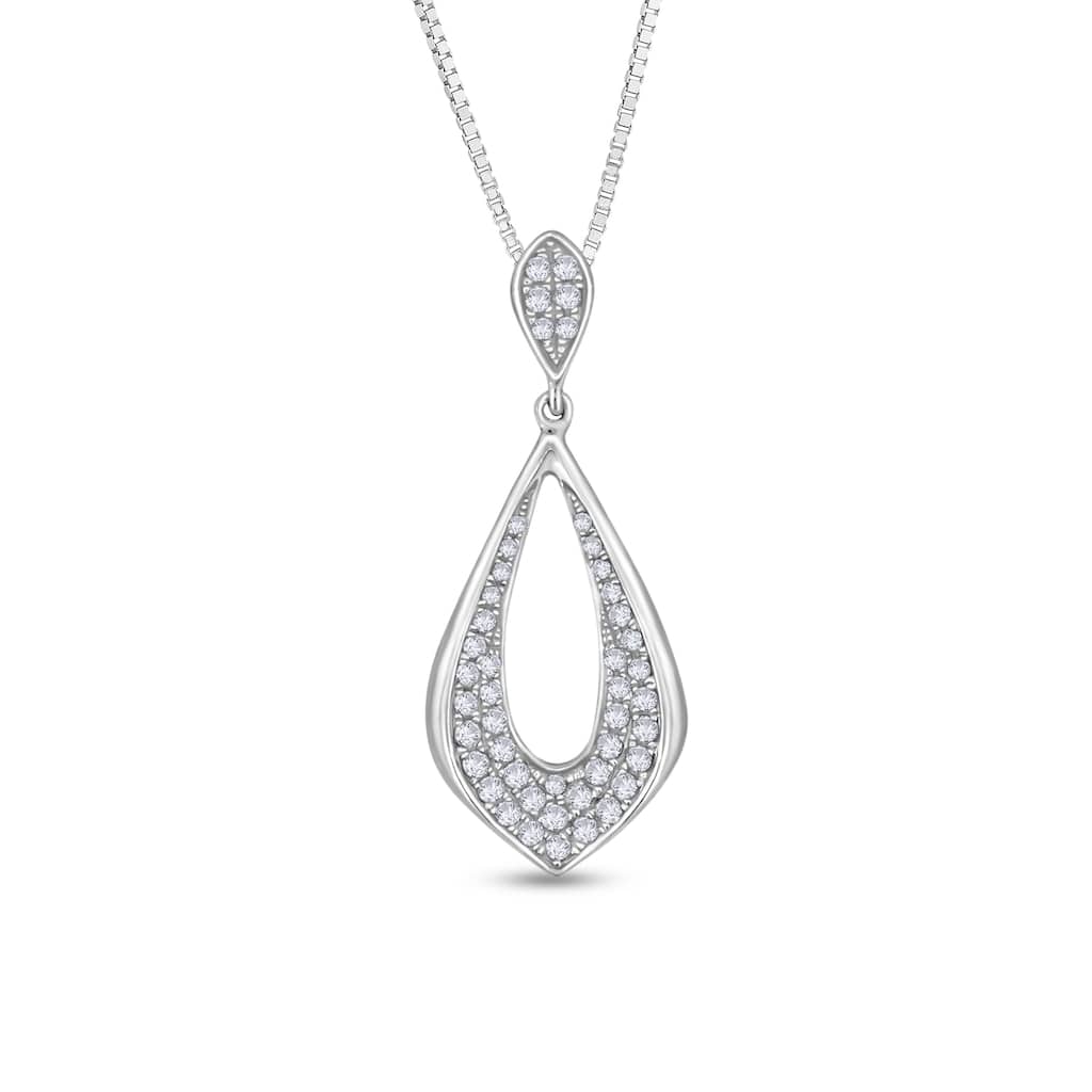 Calista 1/3 Cttw Natural Diamond 14KT White Gold Pendant