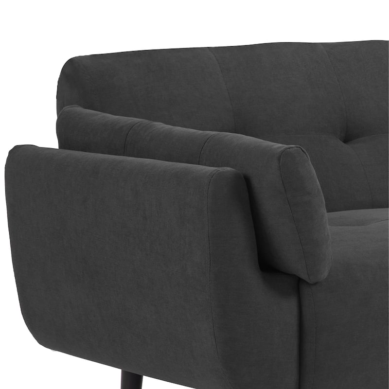 75" Convertible Sleeper Futon Sofa Bed With Adjustable Tufted Back
