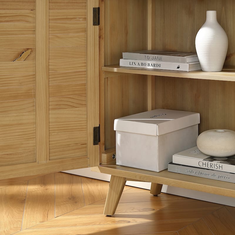 Art Leon Textured Wood Sideboard Cabinet with Storage