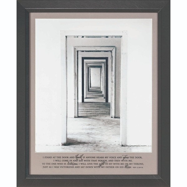 White and Brown Bible Verses Printed Framed Wall Art Decor 22.5" x 18.5" - N/A