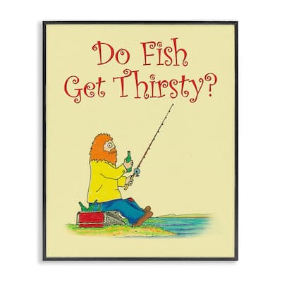 Stupell Do Fish Get Thirsty Humor Framed Giclee Art Design By Roger Straub