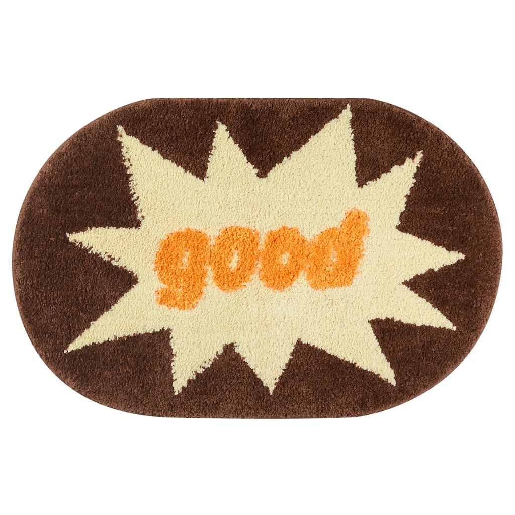 Funny Letter Bath Rug, Non-Slip Absorbent Bathroom Mat Washable for Shower, Bathtub and Spa Floors