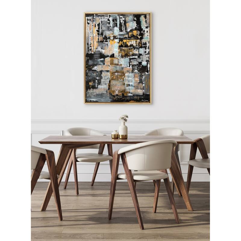 Kate and Laurel Sylvie Starry Night Framed Canvas by Leah Nadeau