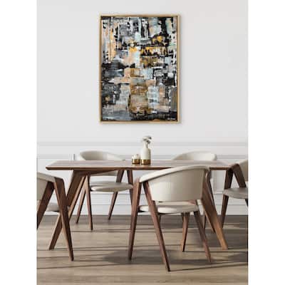 Kate and Laurel Sylvie Starry Night Framed Canvas by Leah Nadeau
