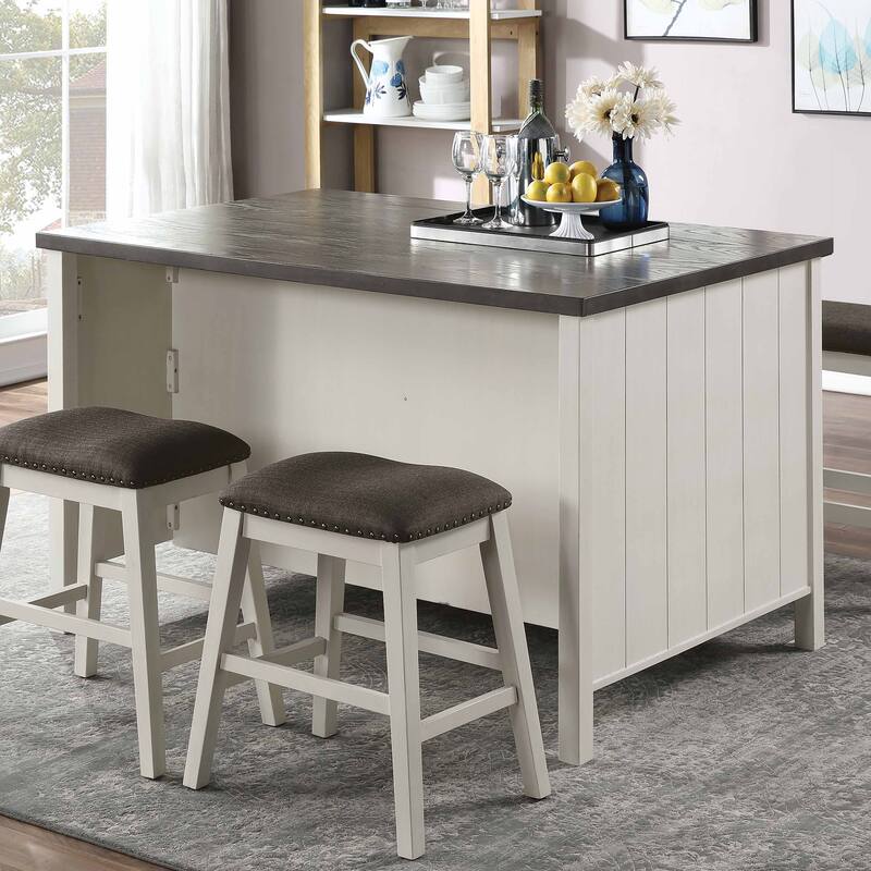 Furniture of America Hanto Farmhouse White 60-inch Counter Height Table