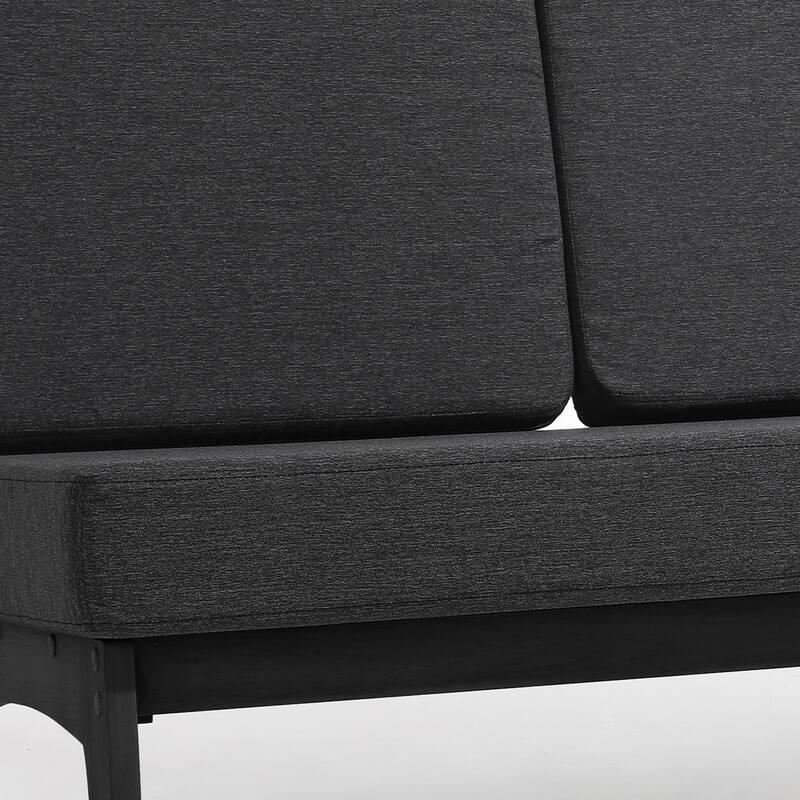 Casual Teak Outdoor Patio Conversation Set with Cushioned Sofa Loveaseat