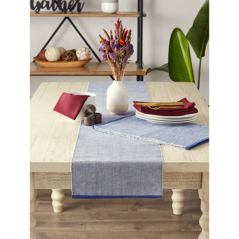 DII Mineral Eco-Friendly Chambray Fine Ribbed Table Runner 13x72 inches
