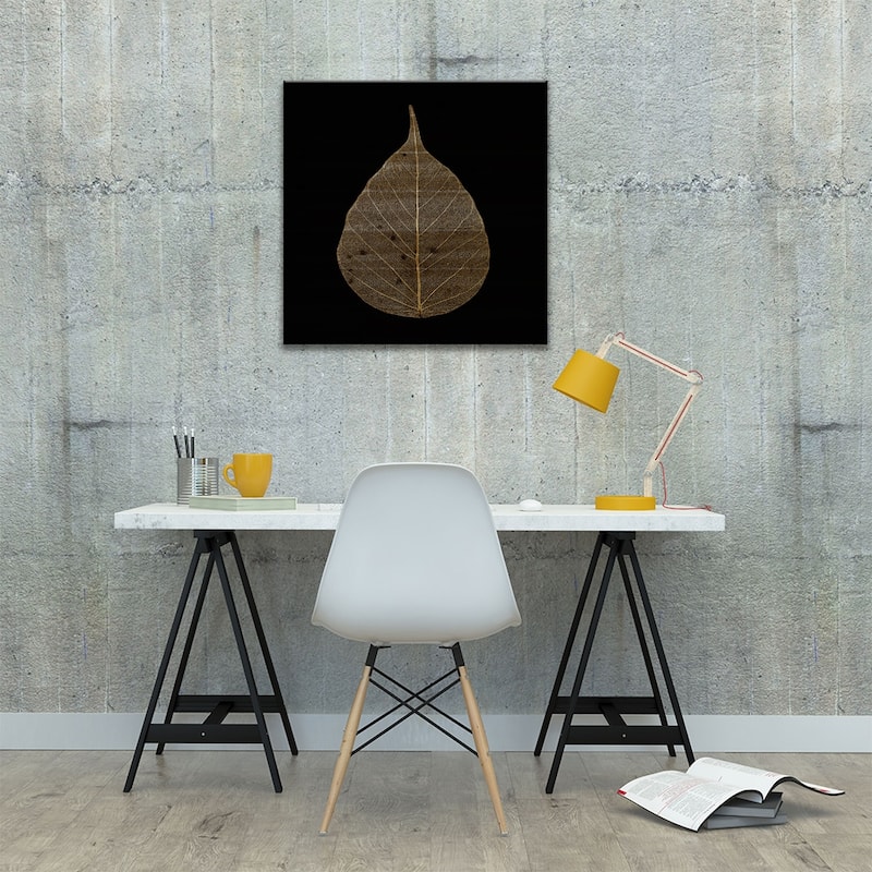 Brown Leaf Print On Wood by PhotoINC Studio - Multi-Color