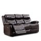 Pu Leather Sectional Reclining Sofa Classic 3-seat Recliner Sofa - Bed 