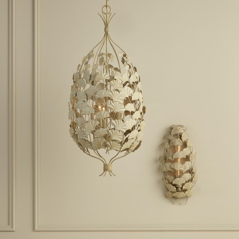 Currey & Company Maidenhair Cream Chandelier - 42.5"h x 18.75"dia