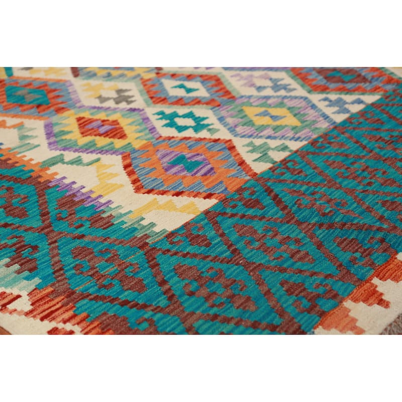 Kilim Oriental Area Rug Hand-Woven Southwestern Wool Carpet - 8'5"x 10'0"