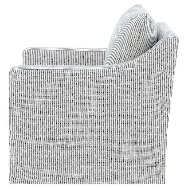 Winter Upholstered Sloped Arm Accent Swivel Chair Beige