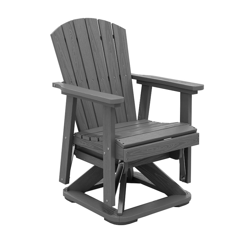 HDPE Adirondack Swivel Glider, Outdoor Patio Chair - 1 Piece - Charcoal
