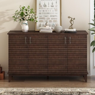 60" 4 Door, Adjustable Shelves, and Metal Handles Buffet/Sideboard