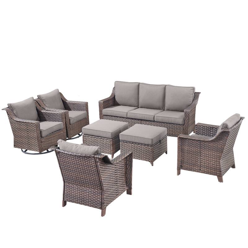Pocassy Outside Sofa with Swivel Chair Set