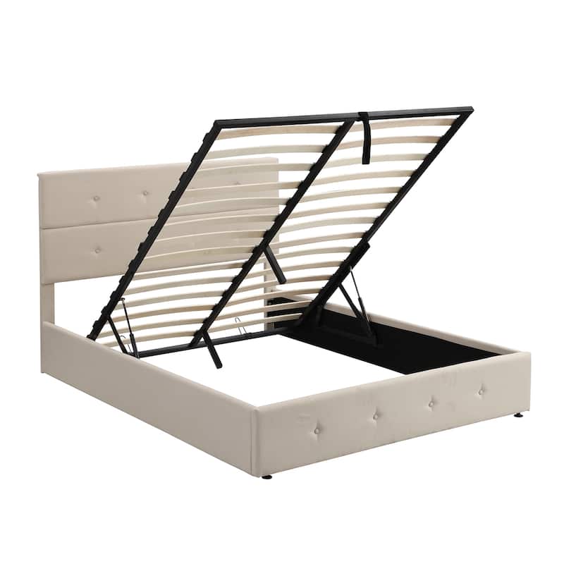 Upholstered Platform Bed with Underneath Storage