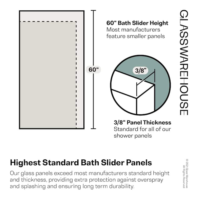 Glass Warehouse BFLSLD-60-R Galaxy 60" High x 60" Wide Sliding