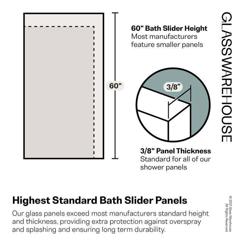 Glass Warehouse FSSBSLD-L-60 Esprit 60" High x 60" Wide Sliding